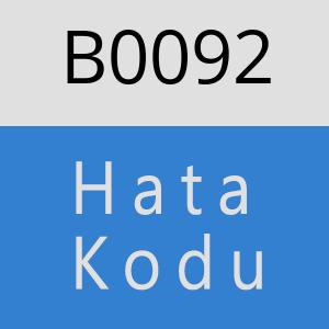 B0092 hatasi