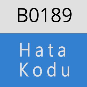 B0189 hatasi