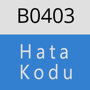 B0403 hatasi