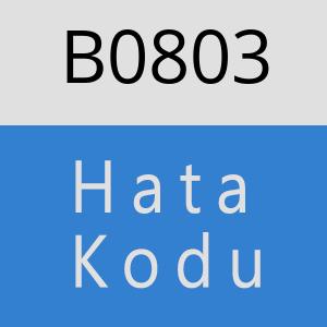 B0803 hatasi