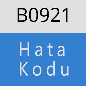 B0921 hatasi