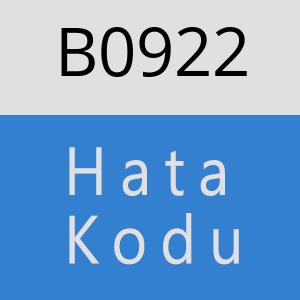 B0922 hatasi