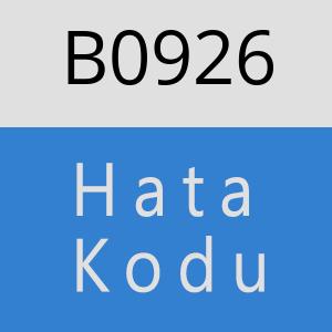 B0926 hatasi