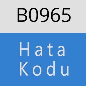 B0965 hatasi
