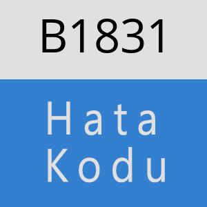 B1831 hatasi