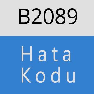 B2089 hatasi