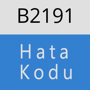 B2191 hatasi