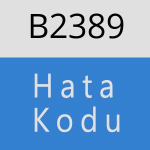 B2389 hatasi