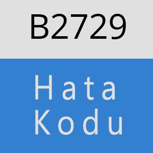 B2729 hatasi