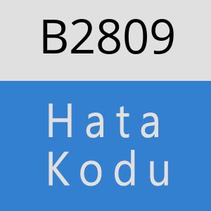 B2809 hatasi