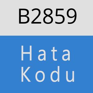 B2859 hatasi