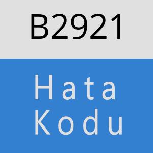 B2921 hatasi