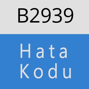 B2939 hatasi