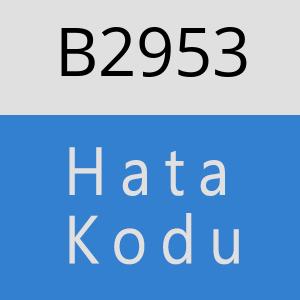 B2953 hatasi