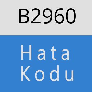 B2960 hatasi