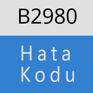 B2980 hatasi