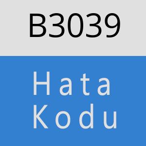 B3039 hatasi