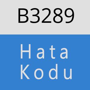 B3289 hatasi