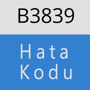 B3839 hatasi