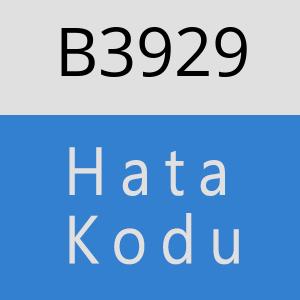 B3929 hatasi