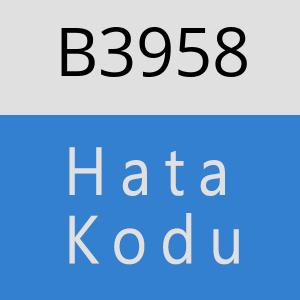 B3958 hatasi