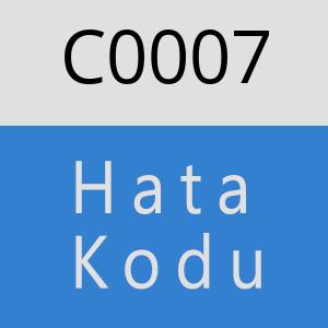 C0007 hatasi