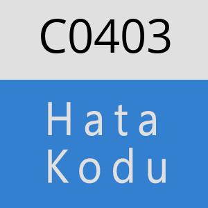 C0403 hatasi