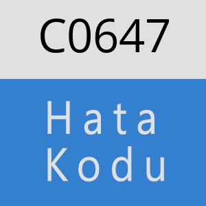 C0647 hatasi
