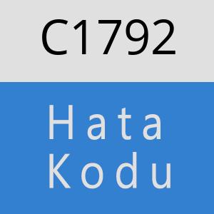 C1792 hatasi