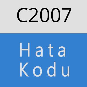 C2007 hatasi