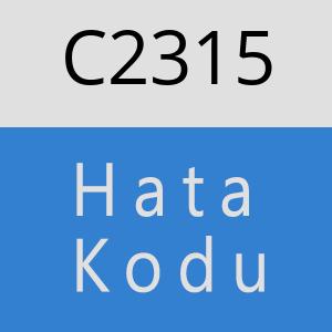 C2315 hatasi