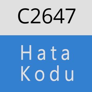 C2647 hatasi