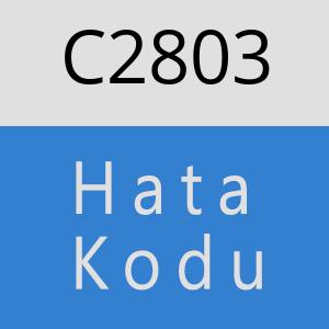 C2803 hatasi