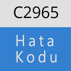 C2965 hatasi