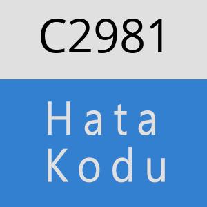 C2981 hatasi