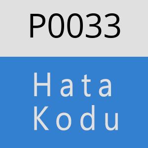 P0033 hatasi