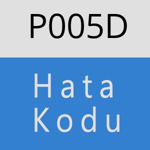 P005D hatasi