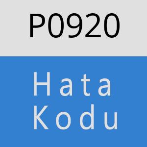 P0920 hatasi