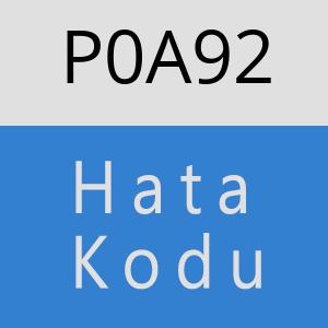 P0A92 hatasi