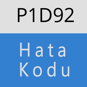 P1D92 hatasi