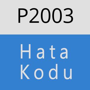 P2003 hatasi