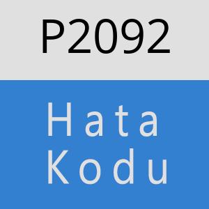 P2092 hatasi