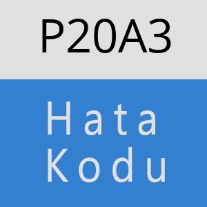 P20A3 hatasi