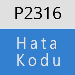 P2316 hatasi