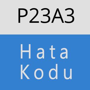 P23A3 hatasi