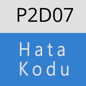 P2D07 hatasi