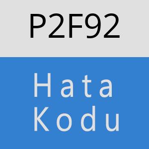 P2F92 hatasi