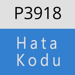 P3918 hatasi