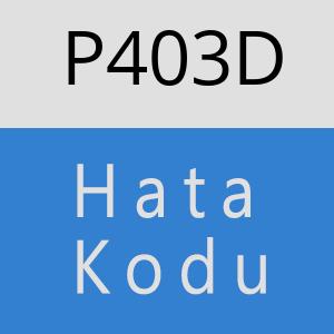 P403D hatasi