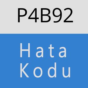 P4B92 hatasi